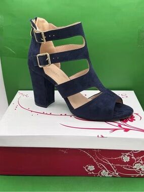 Size 10 Navy Open Toe Heel